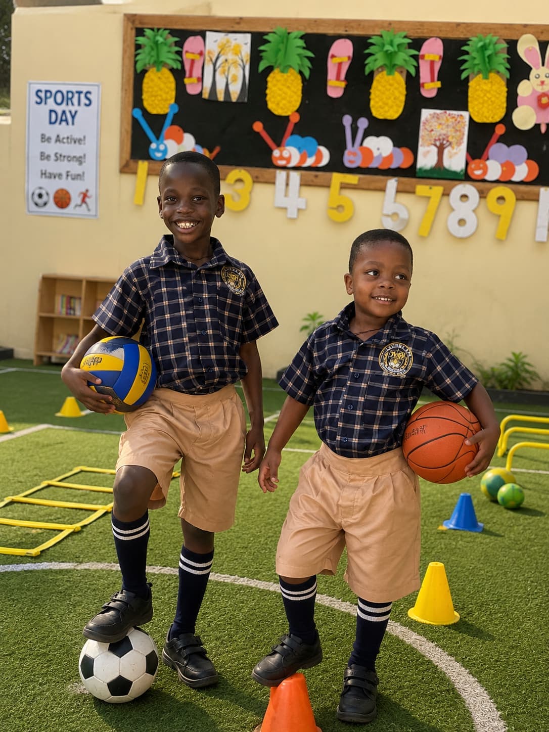 Students enjoying sports and teamwork